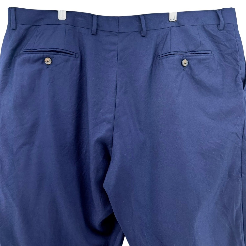 Max Davoli Baroni Super 150s Wool Navy Blue Dress Pants 42 Career Corpcore